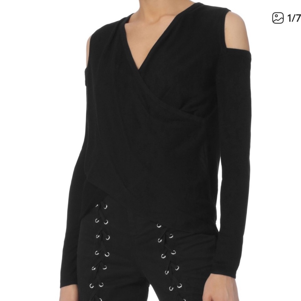 Derek Lam Black Cold-Shoulder Sweater
